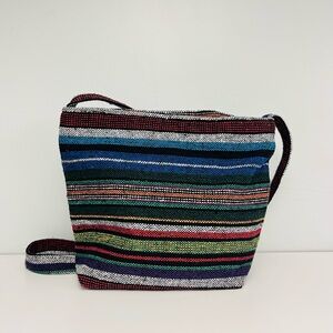Colorful Striped Ethnic Crossbody Bag
